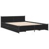 vidaXL Bed Frame Black Engineered wood, steel Double Bed Frame