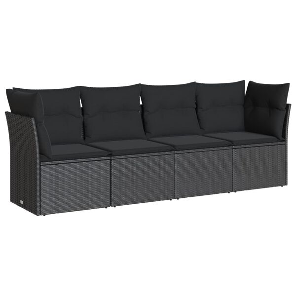 vidaXL Garden Sofa Set Black