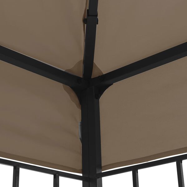 vidaXL Gazebo Taupe and Black Polyester fabric, Steel 10ft