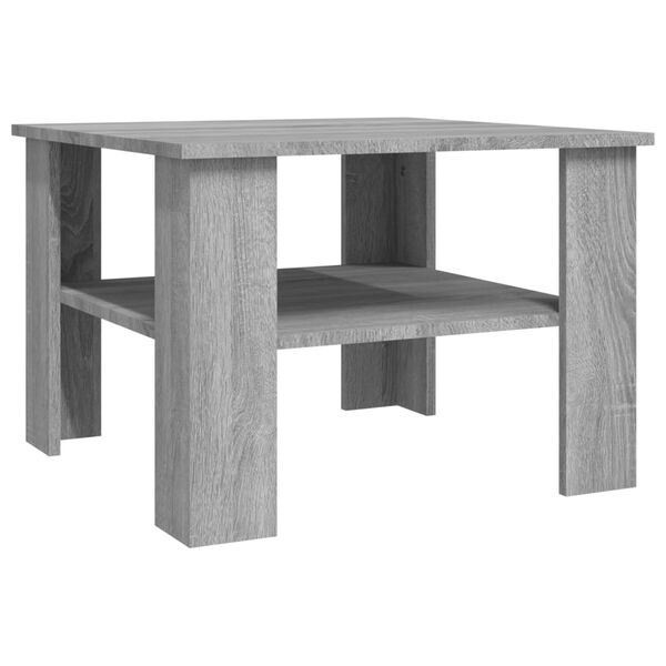 vidaXL Coffee Table Gray sonoma Engineered wood 23.6x23.6x16.5 in