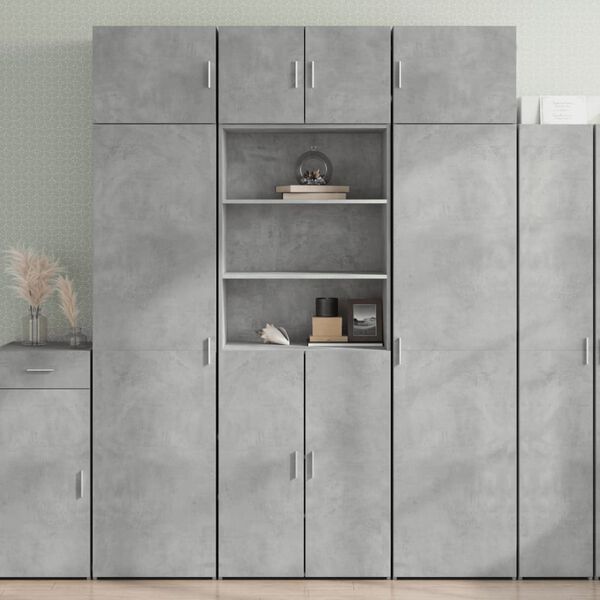 vidaXL Highboard Concrete grey Engineered wood Medium Highboard