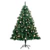 vidaXL Artificial Hinged Christmas Tree 300 LEDs & Ball Set 70.9"