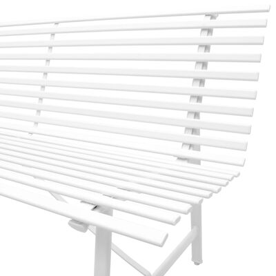 vidaXL Patio Bench 59" Steel White