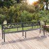 vidaXL Garden Bench Black Powder-coated steel, plastic 97 in wide