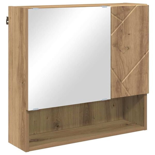 vidaXL Mirror Cabinet artisan oak 59 x 17 x 55 cm Engineered wood