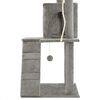 vidaXL Cat Tree Grey Particle board, soft plush, sisal rope Medium