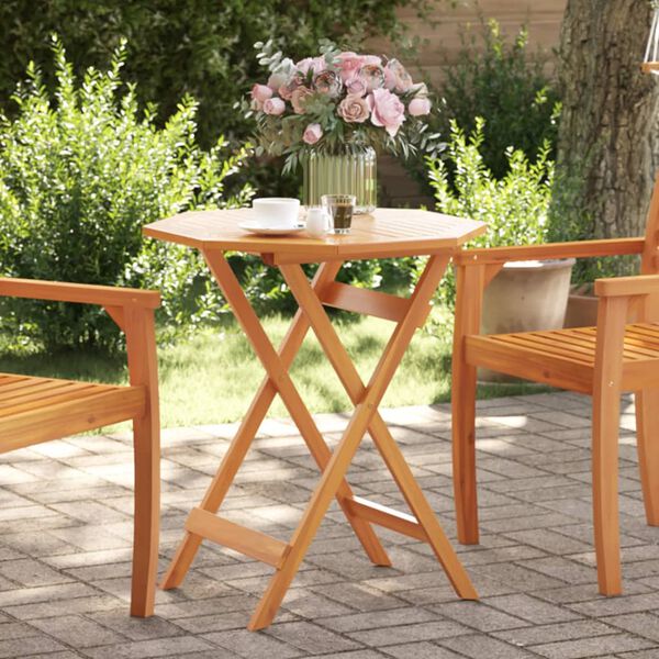 vidaXL Garden Table Brown Solid Acacia wood Compact Foldable