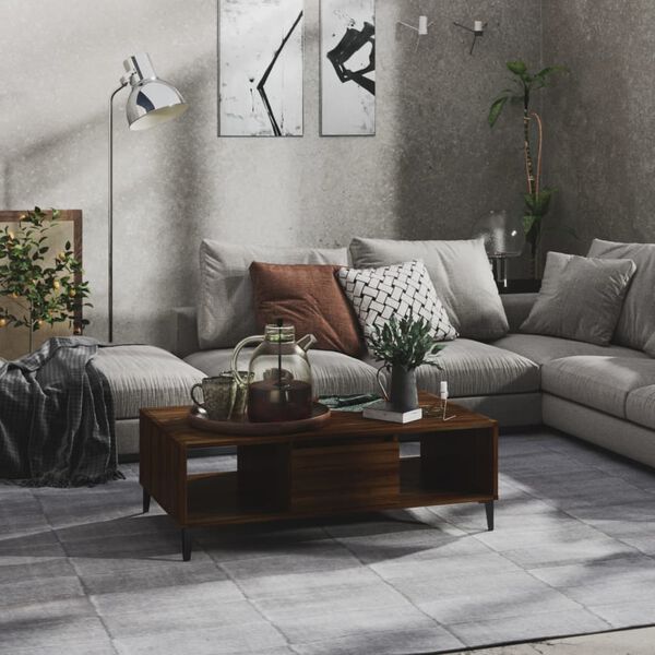 vidaXL Coffee Table Brown Oak Engineered Wood 40.7 in x 23.6 in x 13.8 in