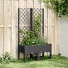 vidaXL Garden Planter Black Polypropylene 56 in x 31.5 in x 15.7 in