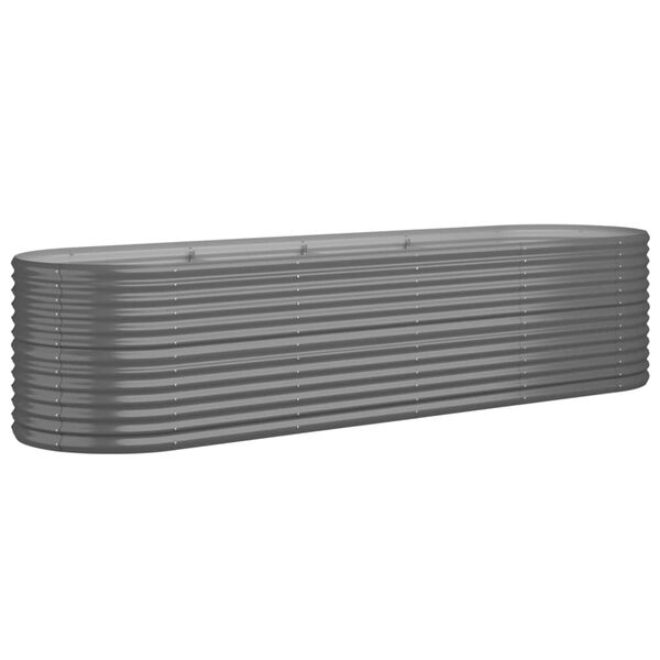 vidaXL Garden Raised Bed Grey Powder-coated steel Large Durable
