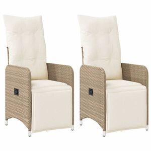 vidaXL Reclining Garden Chair Set of 2 Beige