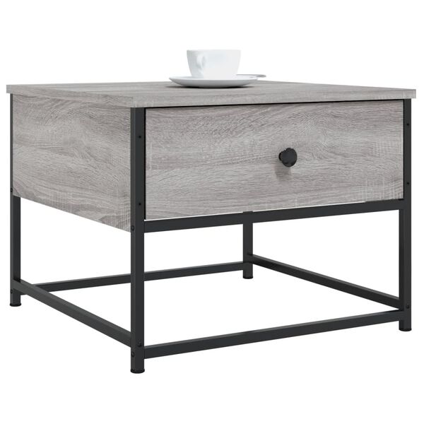 vidaXL Coffee Table Gray Sonoma Engineered Wood 20.1 x 20.1 x 15.7 in
