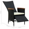 vidaXL Outdoor Dining Set Black Poly Rattan XXL Foldable