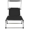 vidaXL Sun Lounger Black Aluminum, Textilene Standard adult size
