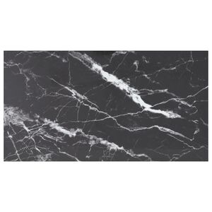 vidaXL Table Top Marble Black Tempered Glass 47.2x25.6 in Pattern