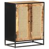 vidaXL Sideboard 23.6"x13.8"x29.5" Rough Mango Wood and Natural Cane