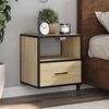 vidaXL Wall-mounted Nightstand Set of 2 Sonoma oak Engineered wood, metal