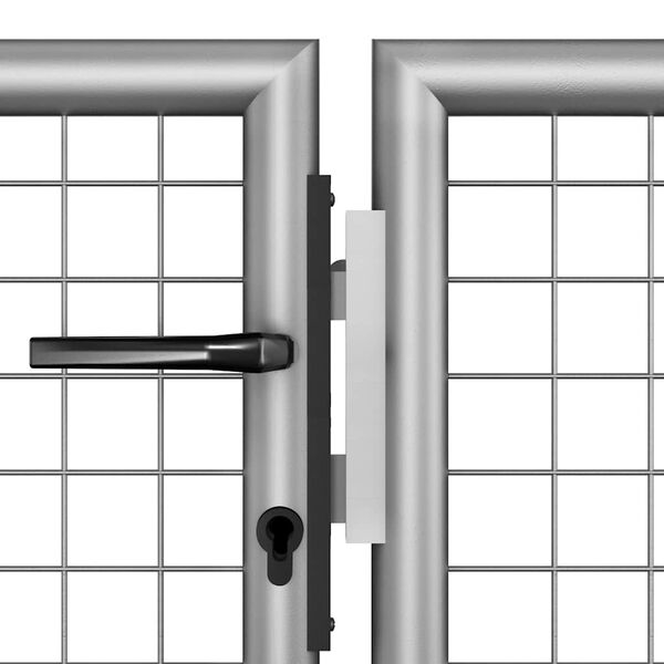 vidaXL Garden Gate Galvanised Steel 118.1x59.1" Silver