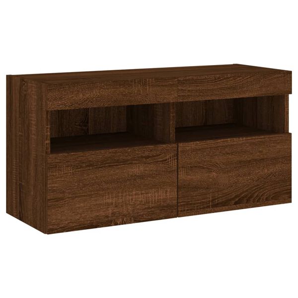 vidaXL TV Wall Cabinet Brown Oak Engineered wood Medium TV Wall Cabinet