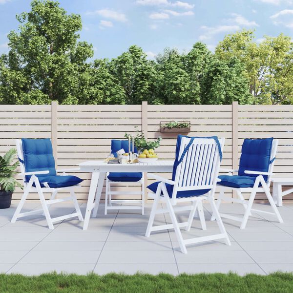 vidaXL Lowback Chair Cushion Set of 4 Royal Blue