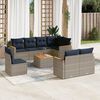 vidaXL Garden Sofa Set Grey PE Rattan Large Modular Garden Sofa Set