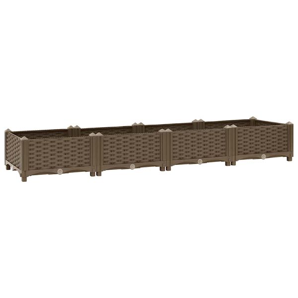 vidaXL Raised Bed Brown Polypropylene (PP) 63.0 x 15.7 x 9.1 in Durable