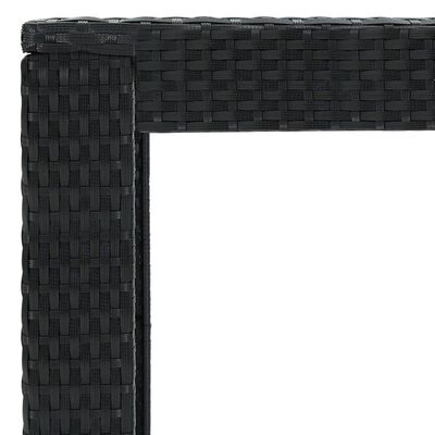 vidaXL 7 Piece Patio Bar Set with Cushions Poly Rattan Black
