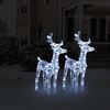 vidaXL Christmas Reindeer Set of 2 Cool White Acrylic Decorative Inlays