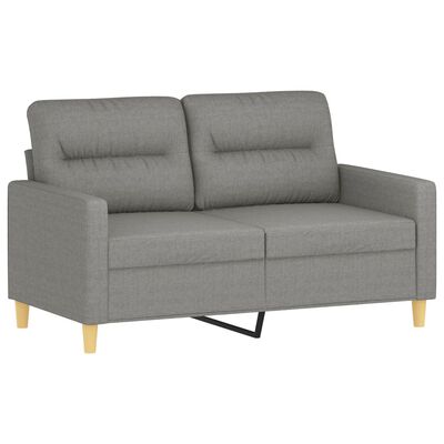 vidaXL 3 Piece Sofa Set with Throw Pillows&Cushions Dark Gray Fabric