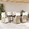 vidaXL Garden Dining Set with Cushion 7 pcs Beige Poly Rattan