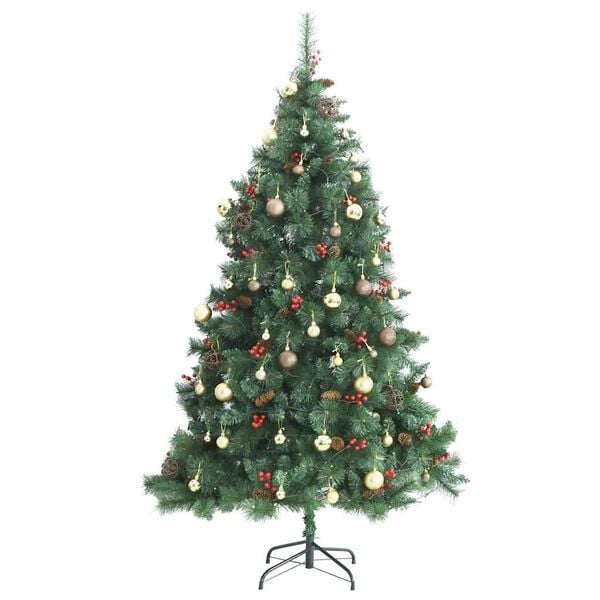 vidaXL Artificial Hinged Christmas Tree 300 LEDs & Ball Set 70.9"