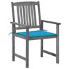 vidaXL Patio Chairs with Cushions 4 pcs Grey Solid Acacia Wood