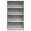 vidaXL Bookcase Concrete Grey Engineered Wood Medium Rectangular