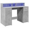 vidaXL Desk Concrete gray Engineered wood Medium Desk Rectangular