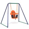 vidaXL Children Swing Seat Blue Steel Standard Ergonomic Outdoor Swing