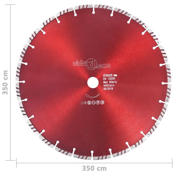 vidaXL Diamond Cutting Disc with Turbo Steel 13.78 "