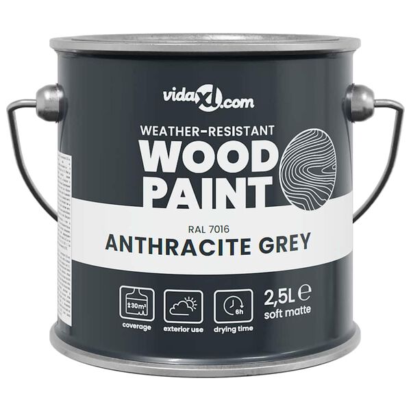 vidaXL Wood Paint Grey 6.50 x 6.50 x 6.26 in Wall Print
