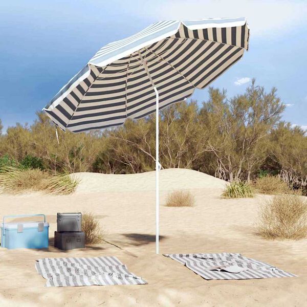 vidaXL Beach Parasol Blue 263 x 263 x 272 cm Polyester and Metal
