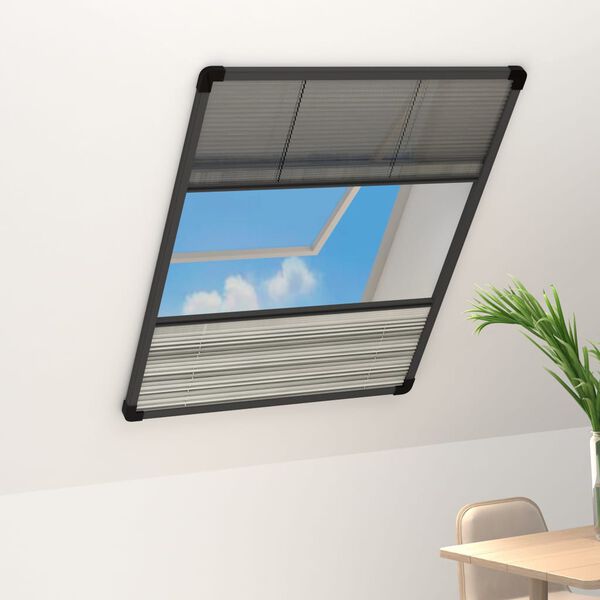vidaXL Window Screen Anthracite frame, Black mesh, White shade