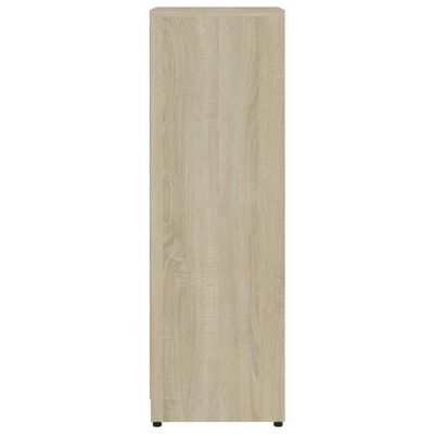 vidaXL Bathroom Cabinet White and Sonoma Oak 11.8"x11.8"x37.4" Engineered Wood