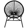 vidaXL Chair Black Poly Rattan Standard Durable Chair Oval