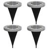 vidaXL Solar Ground Light Set of 4 Black Stainless Steel, Polystyrene