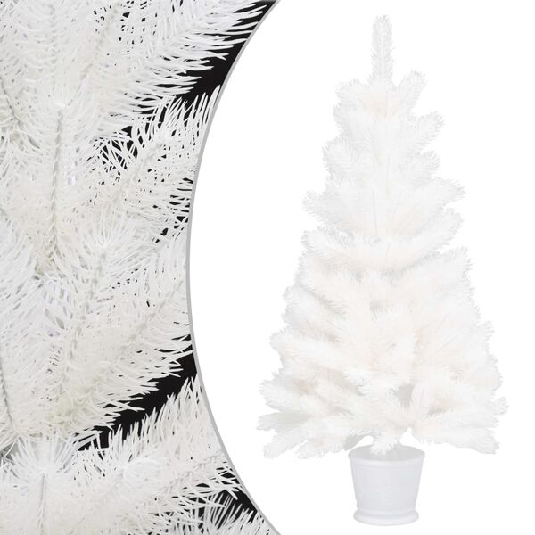 vidaXL Artificial Pre-lit Christmas Tree with Ball Set White 35.4"