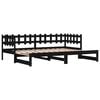 vidaXL Day Bed Black Solid pine wood Double