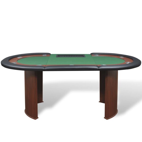 vidaXL Poker Table Green, Black, Brown