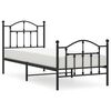 vidaXL Bed Frame Black Steel 35.4 x 74.8 in Bed Frame Rectangular