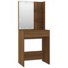 vidaXL Dressing Table Set With Led Brown oak Engineered wood, acrylic