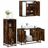 vidaXL Bathroom Furniture Set Smoked oak Engineered wood, metal, glass