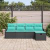 vidaXL Garden Sofa Set Manual 5 pcs Black and turquoise Poly rattan
