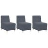 vidaXL Modular Sofa Unit Armless 3 pcs Dark Grey